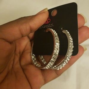 Glitzy hoop earrings